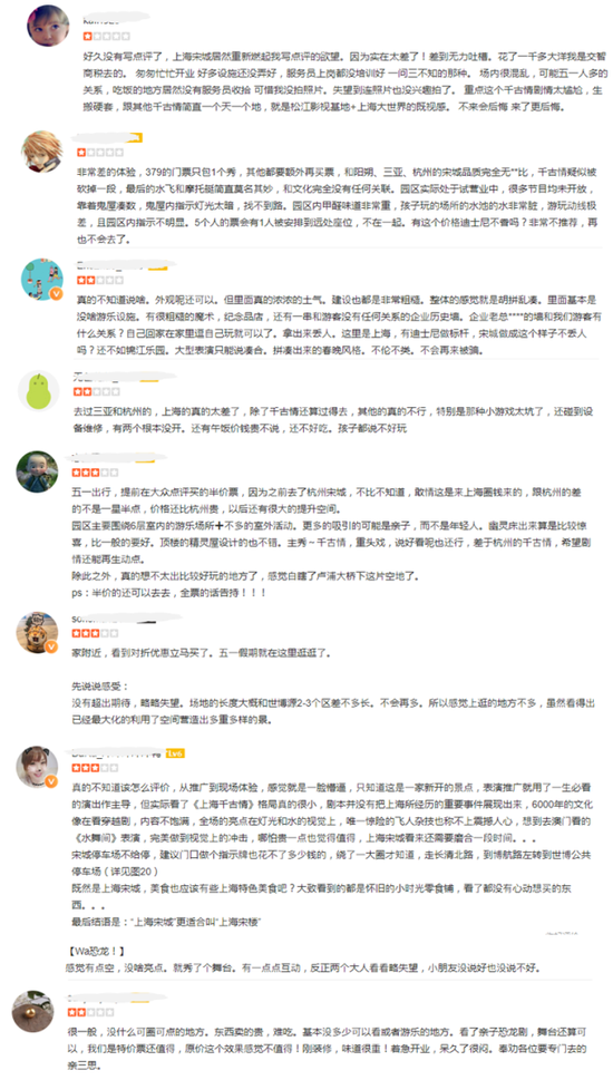 大众点评游客评价节选